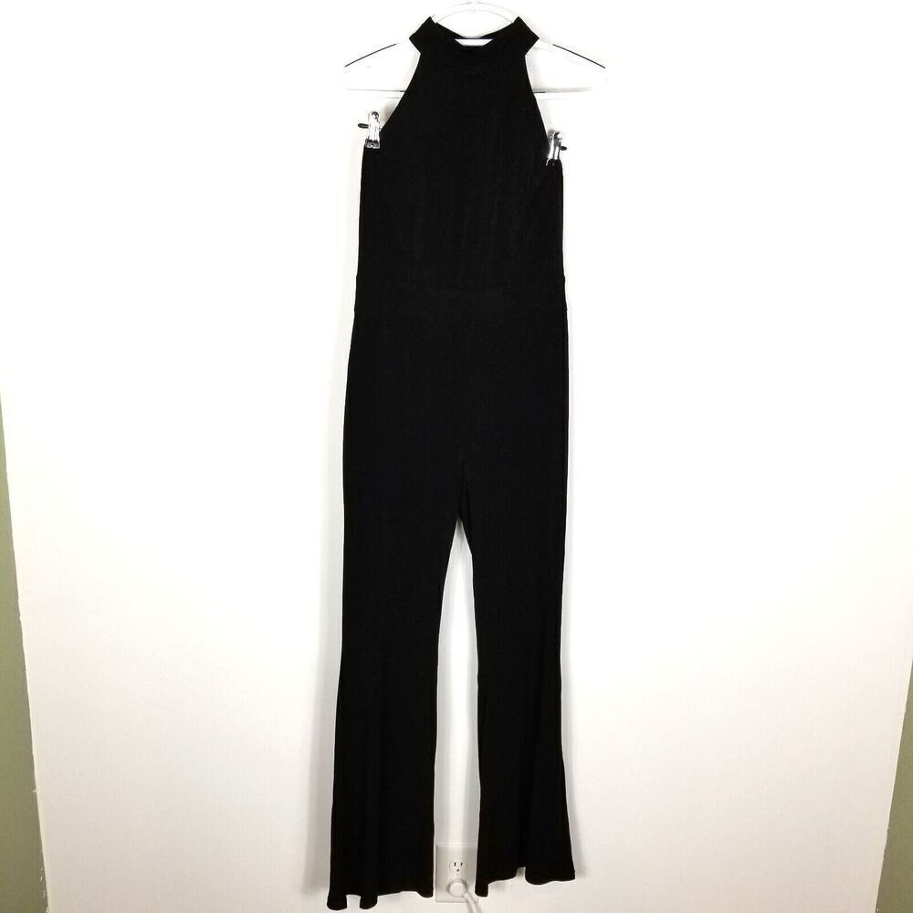 Donna Morgan Women Halter Neck‎ sleeveless Jumpsuit Size 8 Black Party